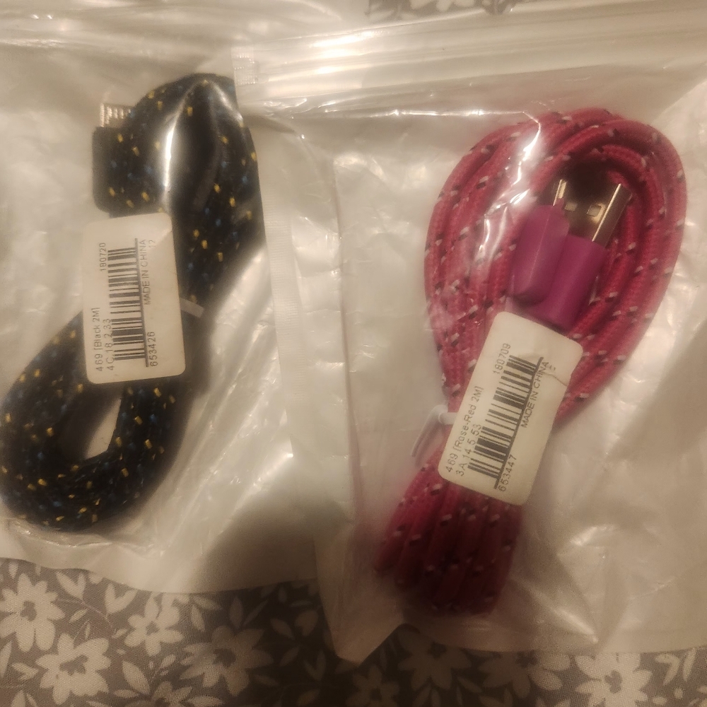 **2 Braided Micro USB Cables